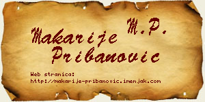 Makarije Pribanović vizit kartica